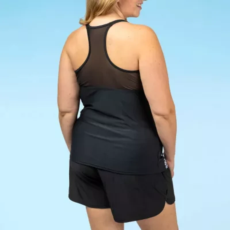 Free Country Womens Waves Plus Tankini Swimsuit Top