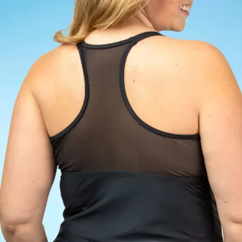 Free Country Womens Waves Plus Tankini Swimsuit Top