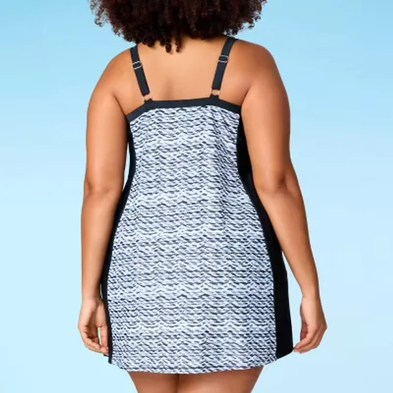 Free Country Womens Waves Plus Swim Dress