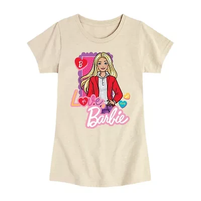 Big Kid Girls Crew Neck Short Sleeve Barbie T-Shirt