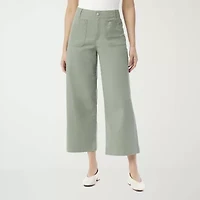 Gloria Vanderbilt Womens Wide Leg High Rise Cropped Pant