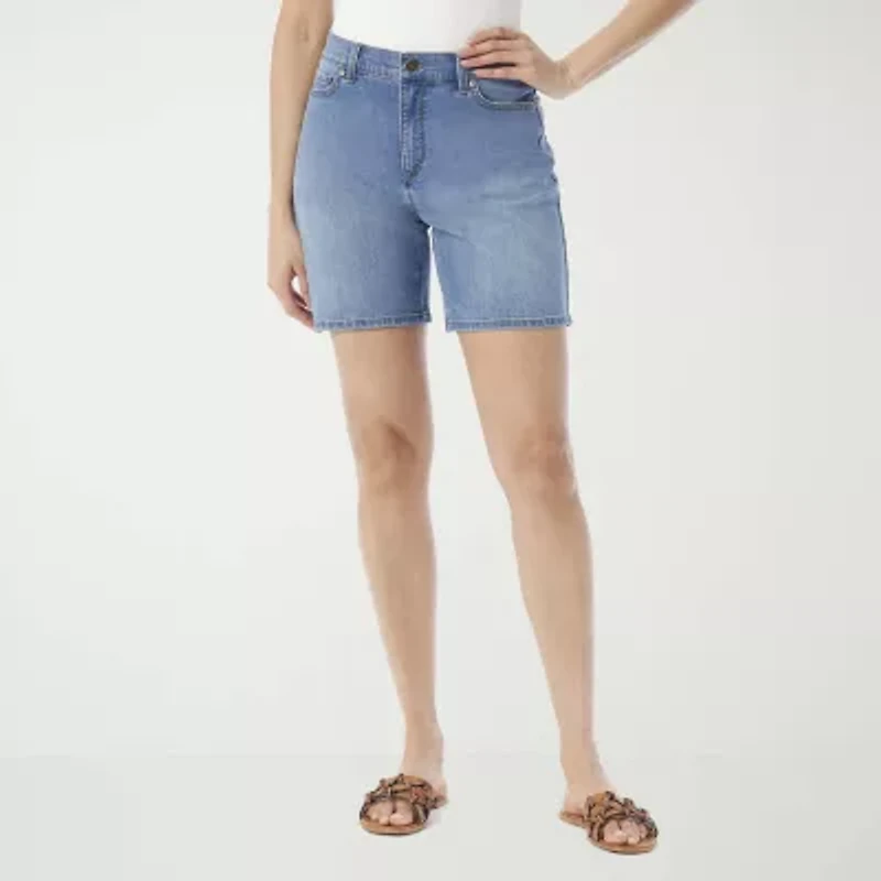Gloria Vanderbilt Amanda Womens High Rise Midi Short