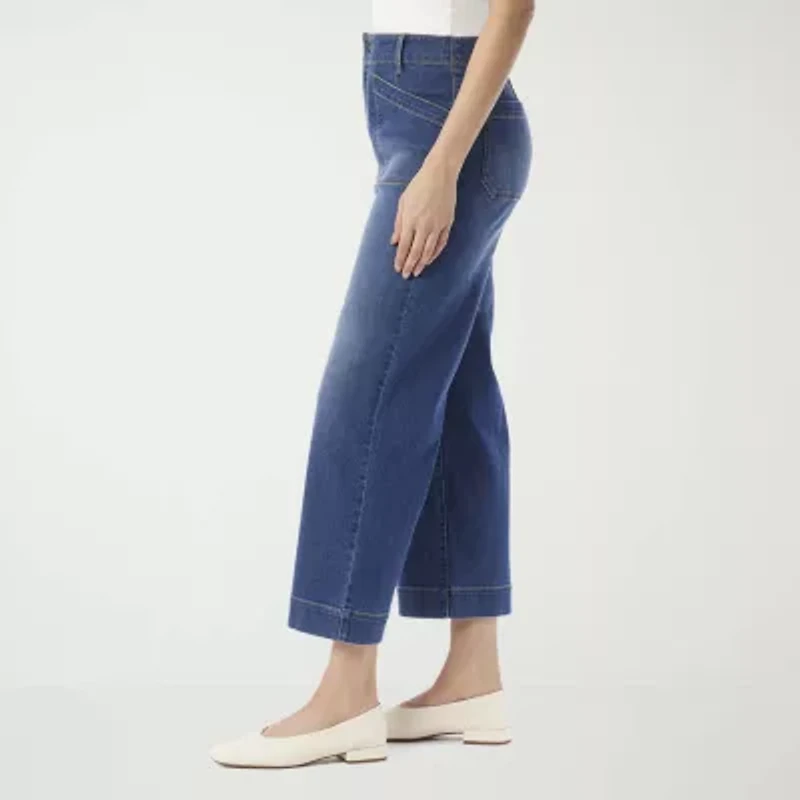 Gloria Vanderbilt Womens Wide Leg High Rise Cropped Pant