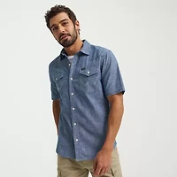 Lee Mens Short Sleeve Regular Fit Button-Down Shirt