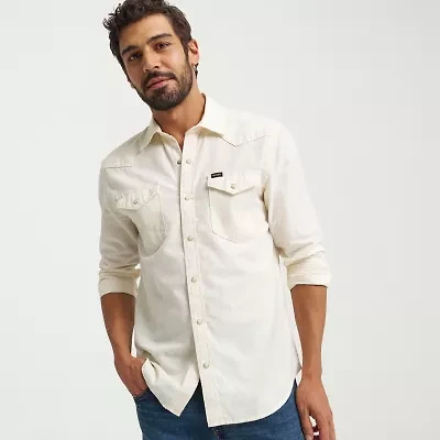 Wrangler® Mens Regular Fit Long Sleeve Button-Down Shirt