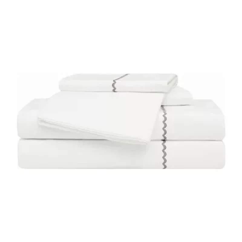 Oceanfront Resort Wavy Hem Solid Percale Sheet Set