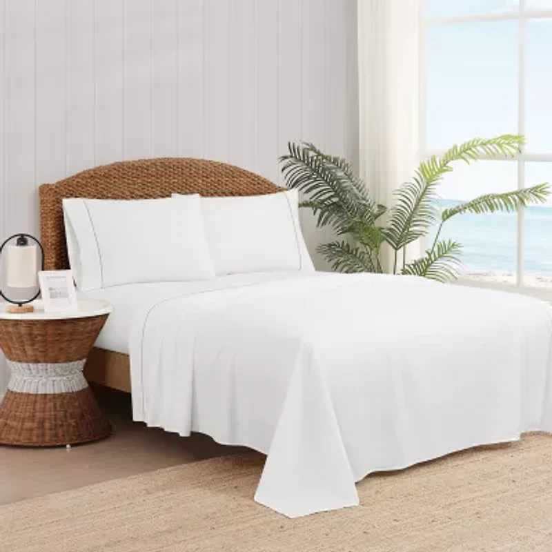 Oceanfront Resort Wavy Hem Solid Percale Sheet Set