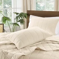 Brooklyn Loom Matte Cotton Velvetbox Stitch Easy Care Quilt Set