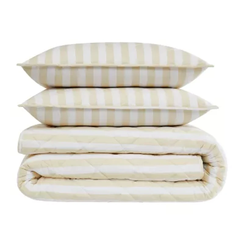 Brooklyn Loom Levi Stripe Easy Care Quilt Set