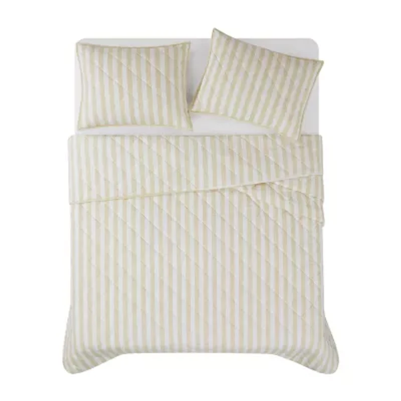 Brooklyn Loom Levi Stripe Easy Care Quilt Set