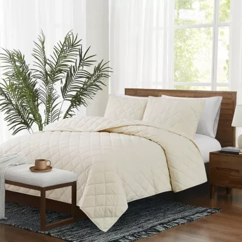 Brooklyn Loom Pinstripe Easy Care Quilt Set