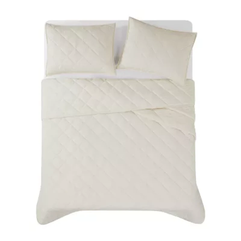 Brooklyn Loom Pinstripe Easy Care Quilt Set