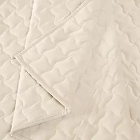 Brooklyn Loom Matte Cotton Velvet Wavy Stitch Easy Care Quilt Set