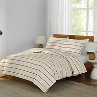 Brooklyn Loom Hayward Stripe Easy Care Quilt Set
