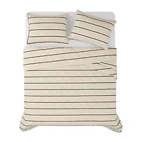 Brooklyn Loom Hayward Stripe Easy Care Quilt Set
