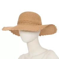 SOL and MER Strawwith Lace Band Womens Floppy Hat