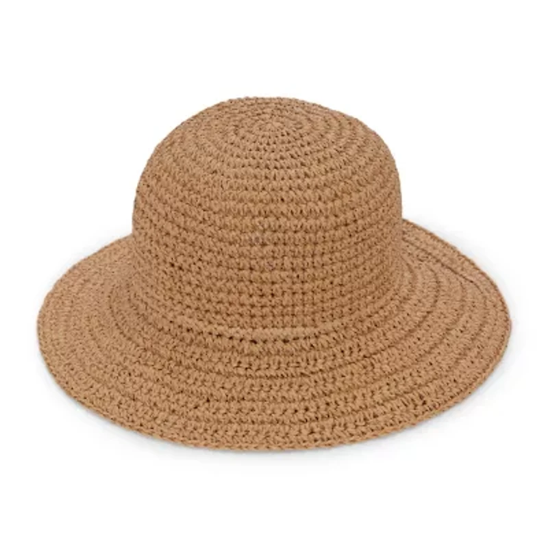 SOL and MER Split Back Bow Crochet Womens Bucket Hat