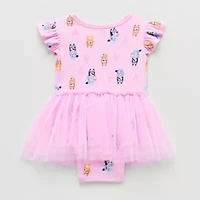 Baby Girls Bluey Crew Neck Short Sleeve Bodysuit