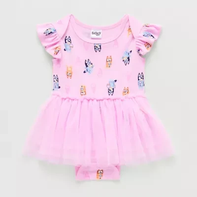 Baby Girls Bluey Crew Neck Short Sleeve Bodysuit