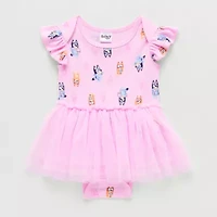 Baby Girls Bluey Crew Neck Short Sleeve Bodysuit