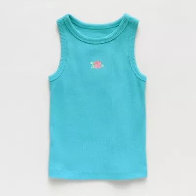 Okie Dokie Toddler & Little Girls Round Neck Sleeveless Tank Top