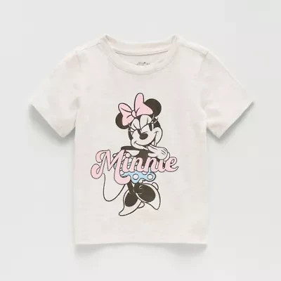 Disney Toddler Girls Crew Neck Short Sleeve Regular Fit Minnie Mouse Graphic T-Shirt