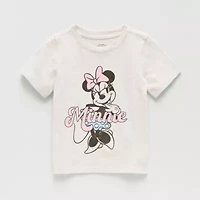Disney Toddler Girls Crew Neck Short Sleeve Regular Fit Minnie Mouse Graphic T-Shirt
