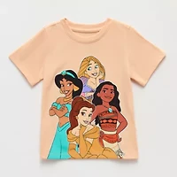 Disney Toddler Girls Crew Neck Short Sleeve Regular Fit Princess Graphic T-Shirt