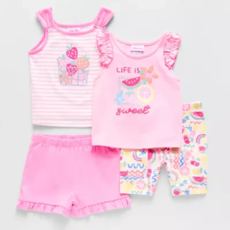 Little Lass Toddler Girls 4-pc. Short Set