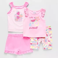 Little Lass Toddler Girls 4-pc. Short Set