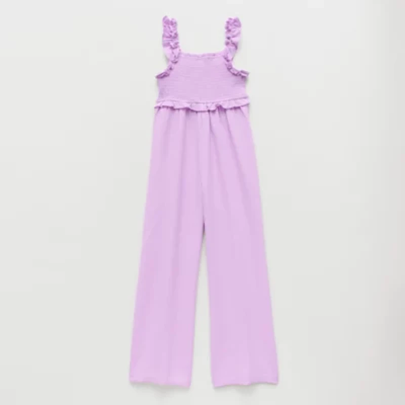 Thereabouts Little & Big Kid Girls Square Neck Sleeveless Jumpsuit