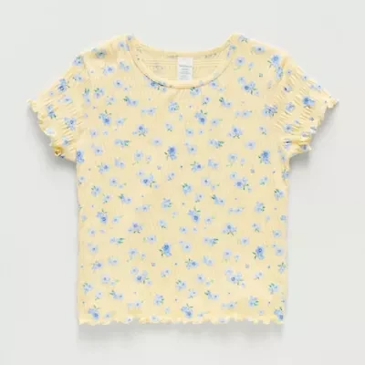 Thereabouts Little & Big Kid Girls Round Neck Short Sleeve T-Shirt