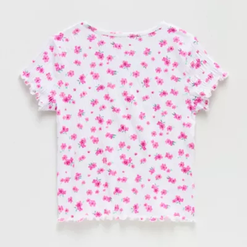 Thereabouts Little & Big Kid Girls Round Neck Short Sleeve T-Shirt