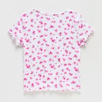 Thereabouts Little & Big Kid Girls Round Neck Short Sleeve T-Shirt