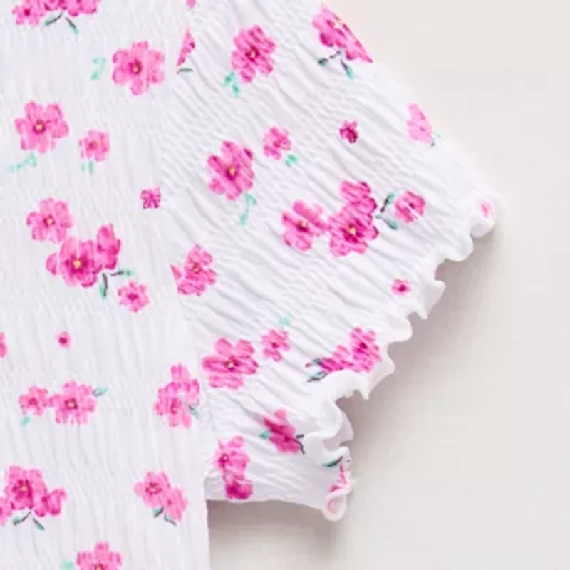 Thereabouts Little & Big Kid Girls Round Neck Short Sleeve T-Shirt