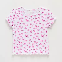 Thereabouts Little & Big Kid Girls Round Neck Short Sleeve T-Shirt