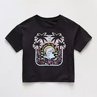 Thereabouts Little & Big Kid Girls Crew Neck Short Sleeve Boxy Fit Graphic T-Shirt