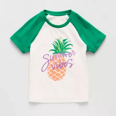 Thereabouts Little & Big Kid Girls Round Neck Short Sleeve T-Shirt