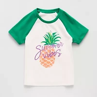 Thereabouts Little & Big Kid Girls Round Neck Short Sleeve T-Shirt