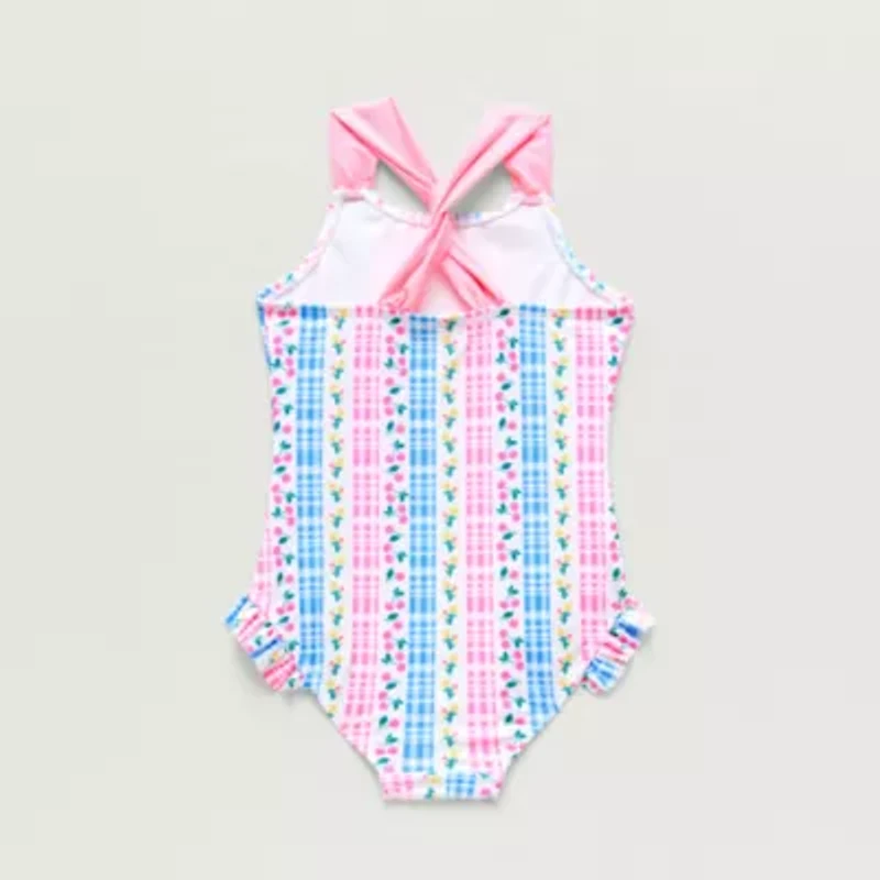 Okie Dokie Toddler & Little Girls Striped Sleeveless One Piece Swimsuit