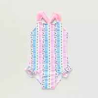 Okie Dokie Toddler & Little Girls Striped Sleeveless One Piece Swimsuit