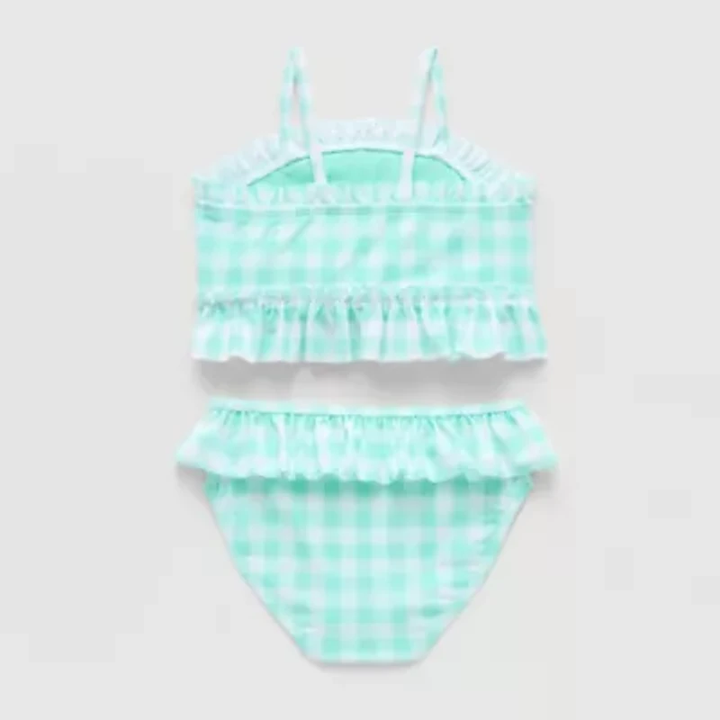 Okie Dokie Toddler & Little Girls Gingham 2-pc. Tankini Set
