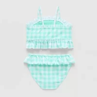 Okie Dokie Toddler & Little Girls Gingham 2-pc. Tankini Set