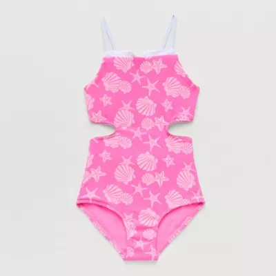 Thereabouts Little & Big Kid Girls Sleeveless One Piece Swimsuit