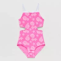 Thereabouts Little & Big Kid Girls Sleeveless One Piece Swimsuit