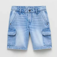 Thereabouts Cargo Little & Big Kid Boys Adaptive Easy-on + Easy-off Denim Short