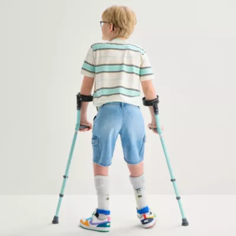 Thereabouts Cargo Little & Big Kid Boys Adaptive Easy-on + Easy-off Denim Short