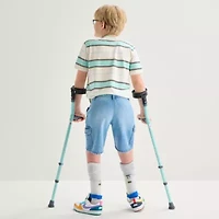 Thereabouts Cargo Little & Big Kid Boys Adaptive Easy-on + Easy-off Denim Short