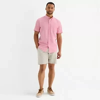 St. John's Bay Oxford Mens Short Sleeve Classic Fit Button-Down Shirt