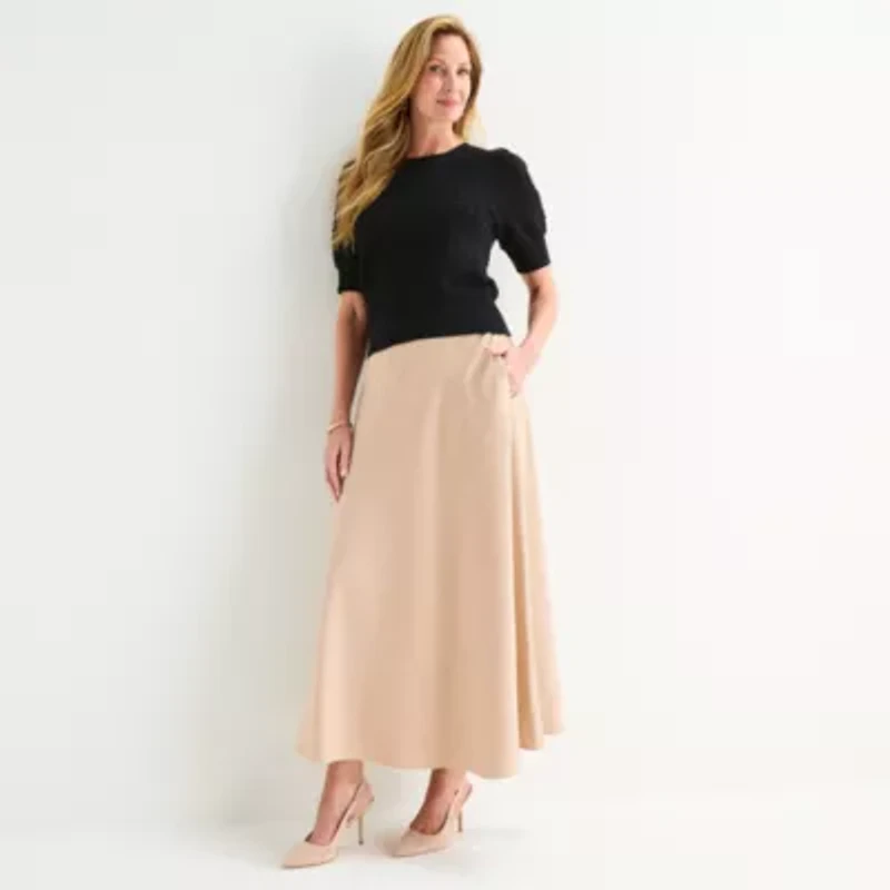 Liz Claiborne Womens Crew Neck Short Sleeve Pullover Sweater